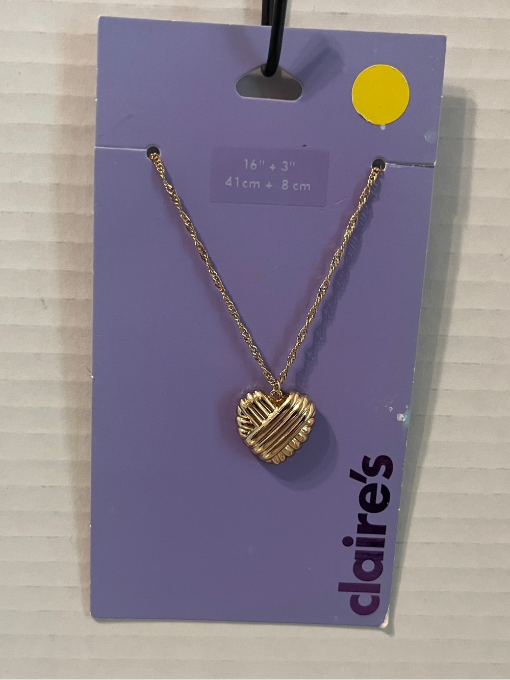 Claire's Gold Textured Heart Necklace